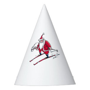 Santa Skiing party hats