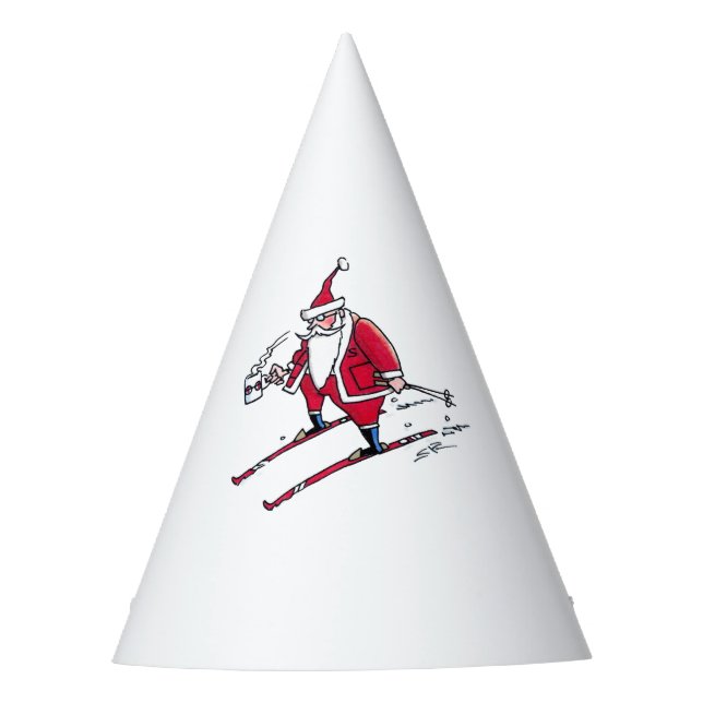 Santa Skiing party hats (Front)