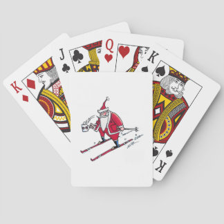 Santa Skiing Poker playing cards