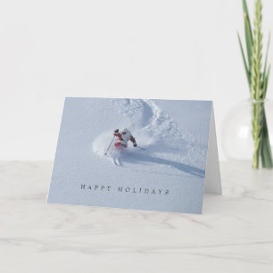Santa Skiing Snowbird Ski Resort, Wasatch, Utah Holiday Card