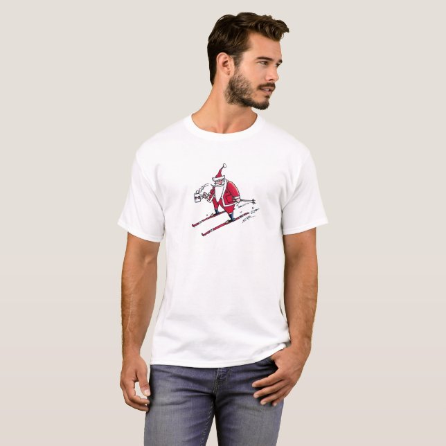 Santa Skiing T-shirt (Front Full)