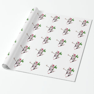 Santa Skiing Wrapping Paper