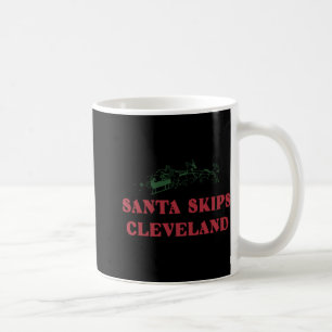 Santa Skips Cleveland Funny Santa Reindeer Xmas Ch Coffee Mug