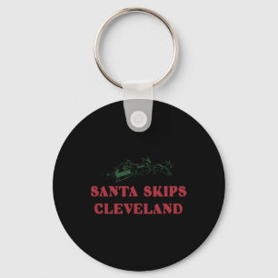 Santa Skips Cleveland Funny Santa Reindeer Xmas Ch Key Ring