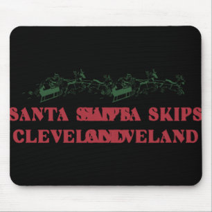 Santa Skips Cleveland Funny Santa Reindeer Xmas Ch Mouse Mat