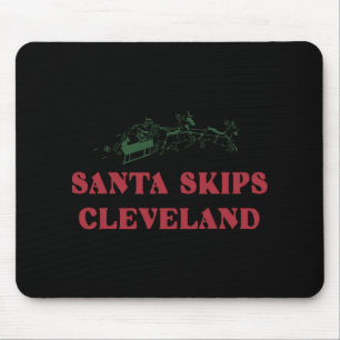 Santa Skips Cleveland Funny Santa Reindeer Xmas Ch Mouse Mat