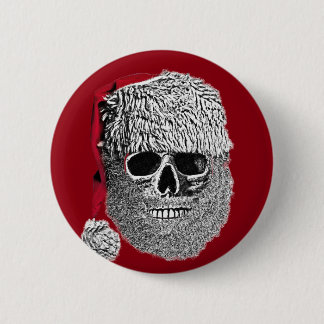 Santa skull 6 cm round badge