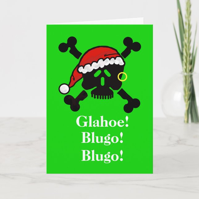 Santa Skull and Crossbones Funny Christmas Card (Front)