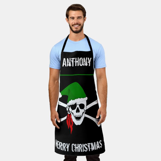 Santa Skull  Apron (Worn)