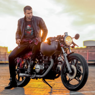 Santa Skull Beer Christmas Dude Chilling Funny  T-Shirt