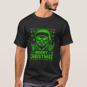 Santa Skull Christmas Horror Heavy Metal Lover Pun T-Shirt