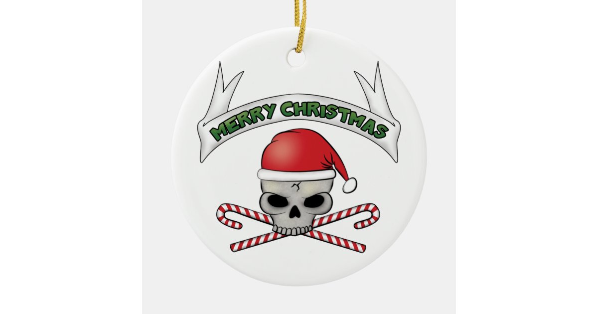 Santa Skull & Crossbones Christmas Ornament | Zazzle