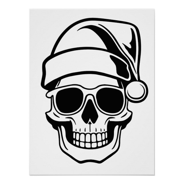 Santa skull Goth Christmas Poster (Front)