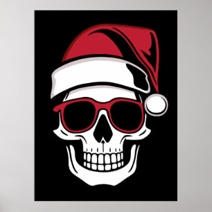 Santa skull Goth Christmas Poster