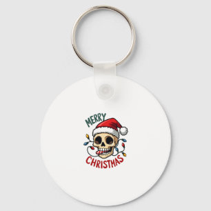 Santa Skull Hat Merry Christmas Family Matching Bo Key Ring