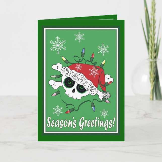 Santa Skull  Holiday Card (Front)