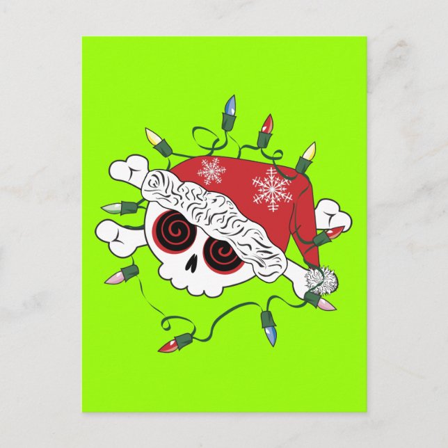 Santa Skull Holiday Postcard (Front)