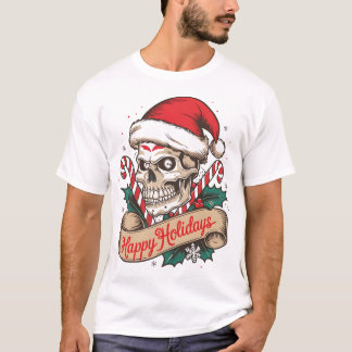 💀🎅 Santa Skull Holiday Tee🎄❄️ T-Shirt