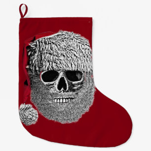 Santa skull large christmas stocking