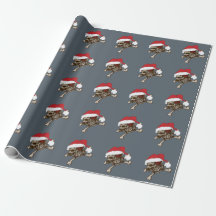 Santa Skull Pirate Holiday gift wrapping paper