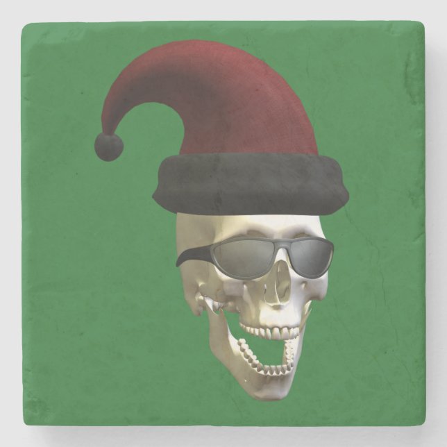 Santa Skull Stone Coaster (Front)