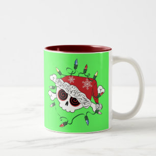 Santa Skull Two-Tone Coffee Mug
