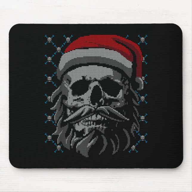 Santa Skull Ugly Christmas Santa Lover Y Christmas Mouse Mat (Front)