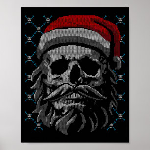 Santa Skull Ugly Christmas Santa Lover Y Christmas Poster