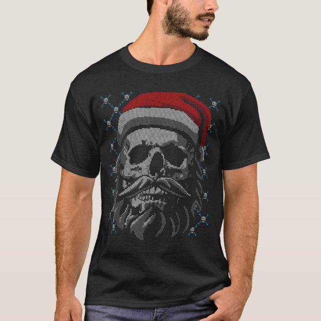 Santa Skull Ugly Christmas Santa Lover Y Christmas T-Shirt (Front)