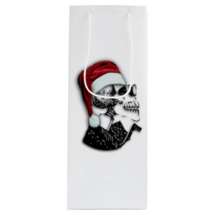 Santa Skull Wine Gift Bag