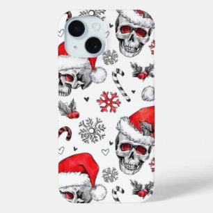 Santa Skulls and Candy Cane Cell Phone Case