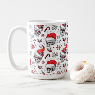 Santa Skulls and Candy Cane Mug