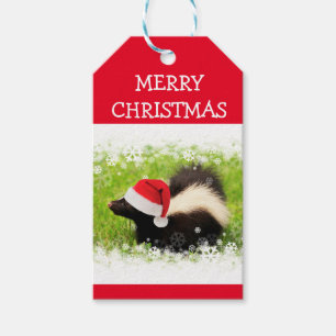 Santa Skunk Christmas Holiday Gift Tags