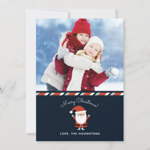 Santa Slaus Christmas Photo Holiday Card