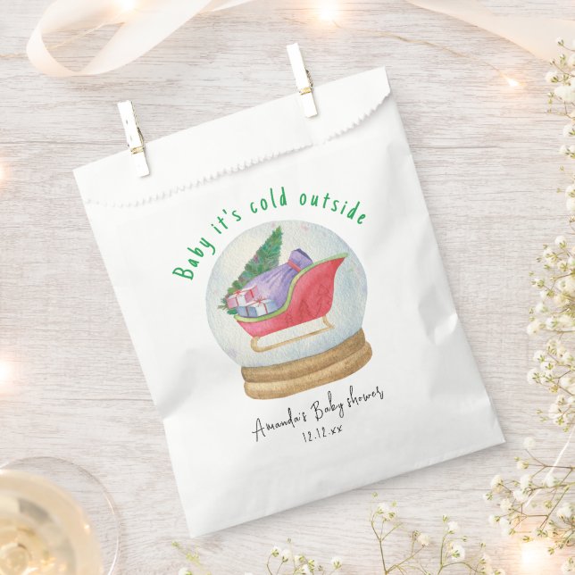 Santa sled - baby it's cold outside  favour bags (Clipped)