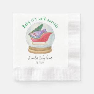Santa sled - baby it's cold outside napkin