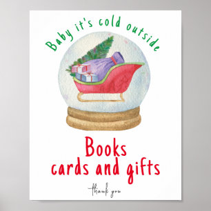 Santa sled - Books cards and gifts Poster
