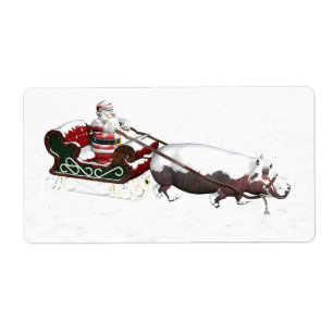Santa Sled Pulled By Hippopotamus