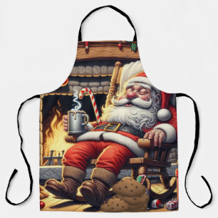 Santa sleeping Christmas Apron