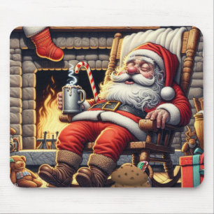 Santa sleeping Christmas Mouse Mat