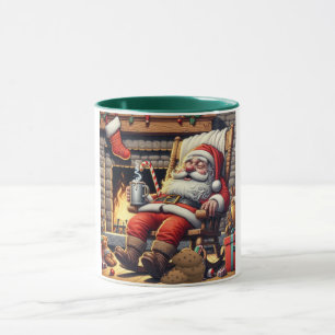 Santa sleeping Christmas Mug
