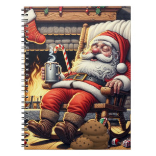Santa sleeping Christmas Notebook