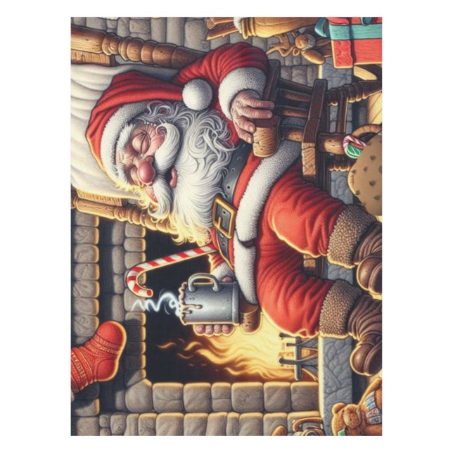 Santa sleeping Christmas Tablecloth (Front)