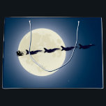 Santa, Sleigh and F-16 Jets Military Christmas  Large Gift Bag<br><div class="desc">This patriotic military holiday Christmas gift bag features Santa Claus and his sleigh pulled by a team of F-16 Fighting Falcon jets with a full moon background. -</div>