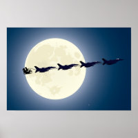 Santa, Sleigh and F-16 Jets Military Christmas