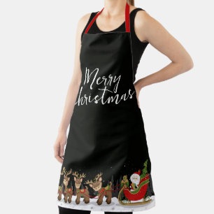 Santa Sleigh and Reindeer Apron