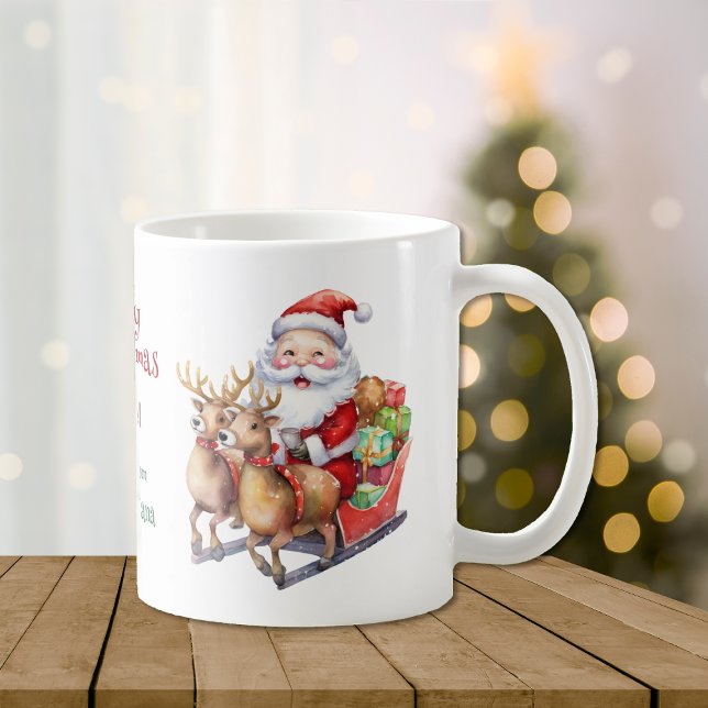 Santa Sleigh and Reindeer Kids Coffee Mug (Creator Uploaded)