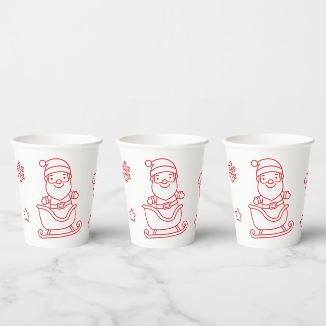 santa sleigh and reindeer paper cups (Multi)