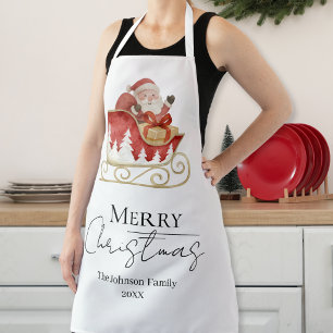 Santa Sleigh Christmas Apron
