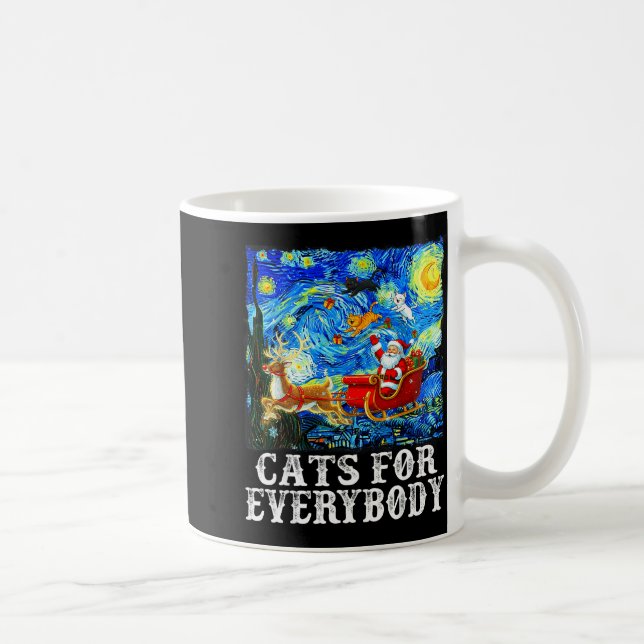 Santa Sleigh Christmas Cats For Everybody Starry N Coffee Mug (Right)